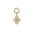 Sterling Silver and 18K Yellow Gold .10D Quad Earring Charm Petite