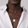 925 Sterling Silver White Mother Pearl and Black SpinelBujukan Medallion Pendant in size 24mm