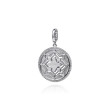 925 Sterling Silver Blue Topaz and White Sapphire Bujukan Medallion Pendant in size 24mm