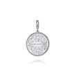 925 Sterling Silver Starburst Blue Sapphire and White Sapphire Bujukan Medallion Pendant in size 24mm