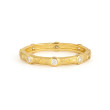 18K Yellow Gold Diamond Prov Stack Band Sz7