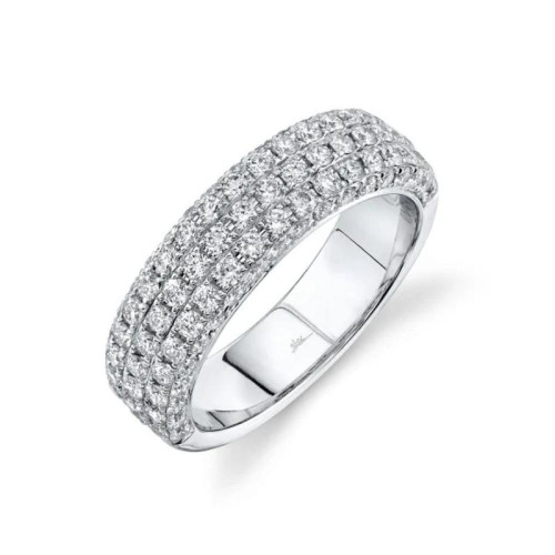 1.30Ct 14K White Gold  Diamond Pave Band itemprop=