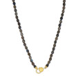 18K Yellow Gold Diamond Labradite Bead Necklace