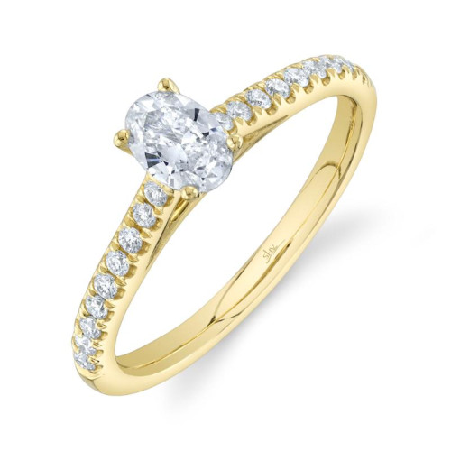 14K Yellow Gold 0.40Ct Oval Engagement Ring itemprop=