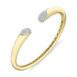 14K Yellow And White Gold Diamond Bangle