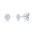 0.07Ct 14K White Gold Diamond Pave Circle Stud Earring