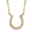 0.06Ct 14K Yellow Gold Diamond Horseshoe Necklace