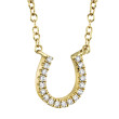 0.06Ct 14K Yellow Gold Diamond Horseshoe Necklace