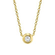 0.05Ct 14K Yellow Gold Diamond Bezel Necklace