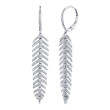 0.6Ct 14K White Gold Diamond Feather Earrings