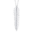 0.29Ct 14K White Gold Diamond Feather Necklace