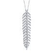 0.29Ct 14K White Gold Diamond Feather Necklace