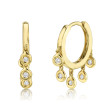 0.17ct 14K Yellow Gold Diamond Shaker Hoop Earrings