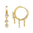 0.17ct 14K Yellow Gold Diamond Shaker Hoop Earrings