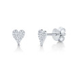 0.10Ct 14K White Gold Diamond Pave Heart Stud Earring