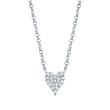 0.05Ct 14K White Gold Diamond Pave Heart Necklace