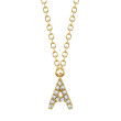 0.04Ct 14K Yellow Gold Diamond Necklace - Initial A