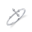 0.09Ct 14K White Gold Diamond Cross Ring