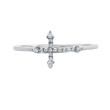 0.09Ct 14K White Gold Diamond Cross Ring