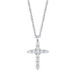 14K White Gold Diamond Cross Pendant