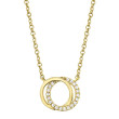 0.07Ct 14K Yellow Gold Diamond Love Knot Circle Necklace