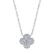 14K White Gold Clover Shaped Pendant