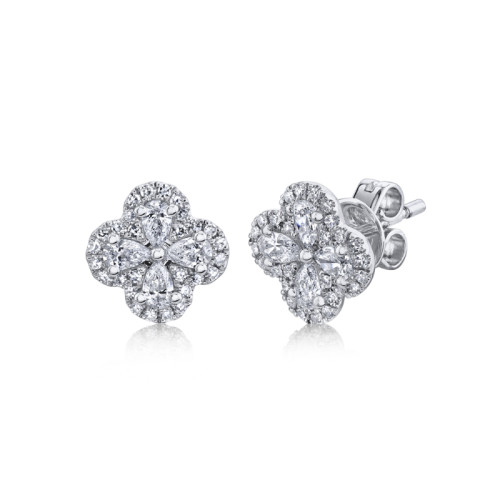 0.60Ct Diamond Clover Stud Earring itemprop=