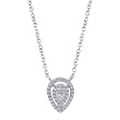 0.18Ct 14K White Gold Diamond Pear Necklace