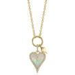 .012Ct 14K Yellow Gold Mother Of Pearl Heart Necklace