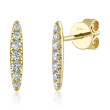 0.19Ct 14K Yellow Gold Diamond Bar Stud Earrings