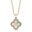 14K Yellow Gold Reversible Clover Shaped Pendant