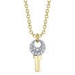 0.3Ct 14K Yellow Gold Diamond Key Necklace