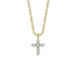 14K Yellow Gold Diamond Cross Necklace