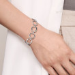 925 Sterling Silver Pavé Bujukan And Cushion Shape Link Chain Bracelet