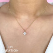 0.02Ct Diamond & 0.33Ct Mother Of Pearl 14K Yellow Gold Clover Necklace