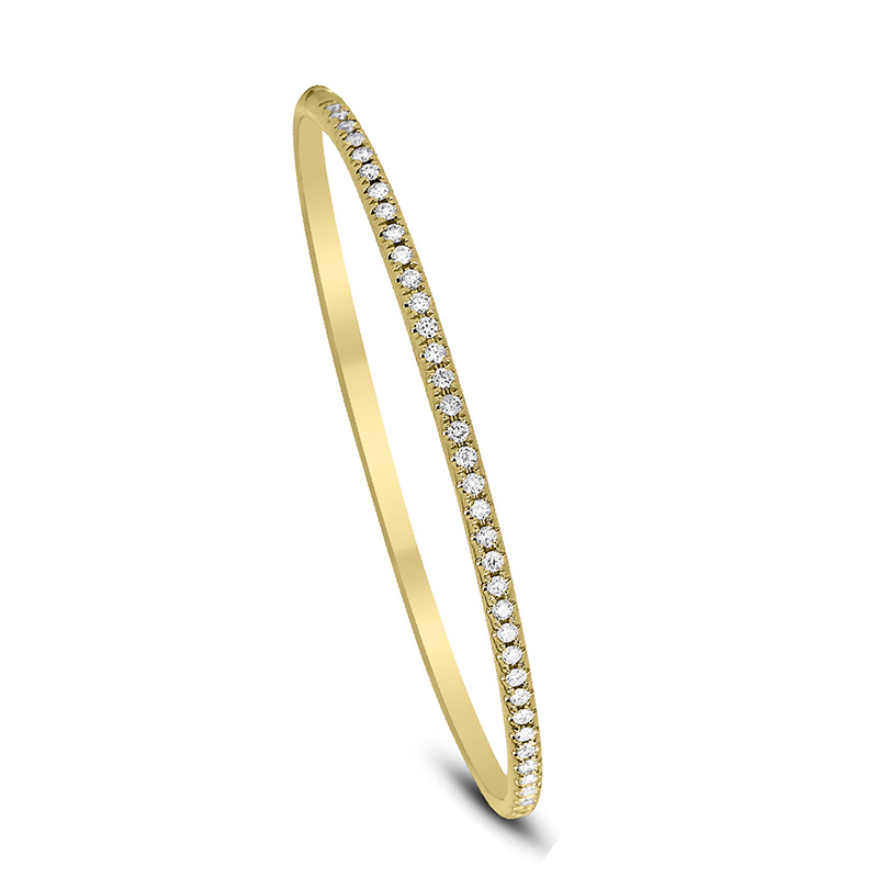 18K Yellow Gold 1Cttw Diamond Bangle Bracelet