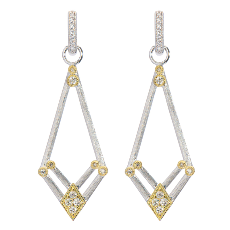 Sterling Silver and 18K Yellow Gold .42D Dbl Kite Ec