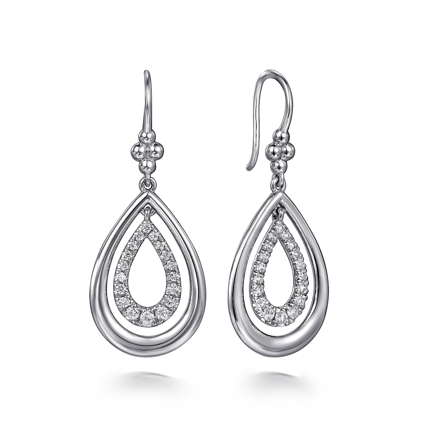 925 Sterling Silver Bujukan Teardrop Fish Wire Earrings