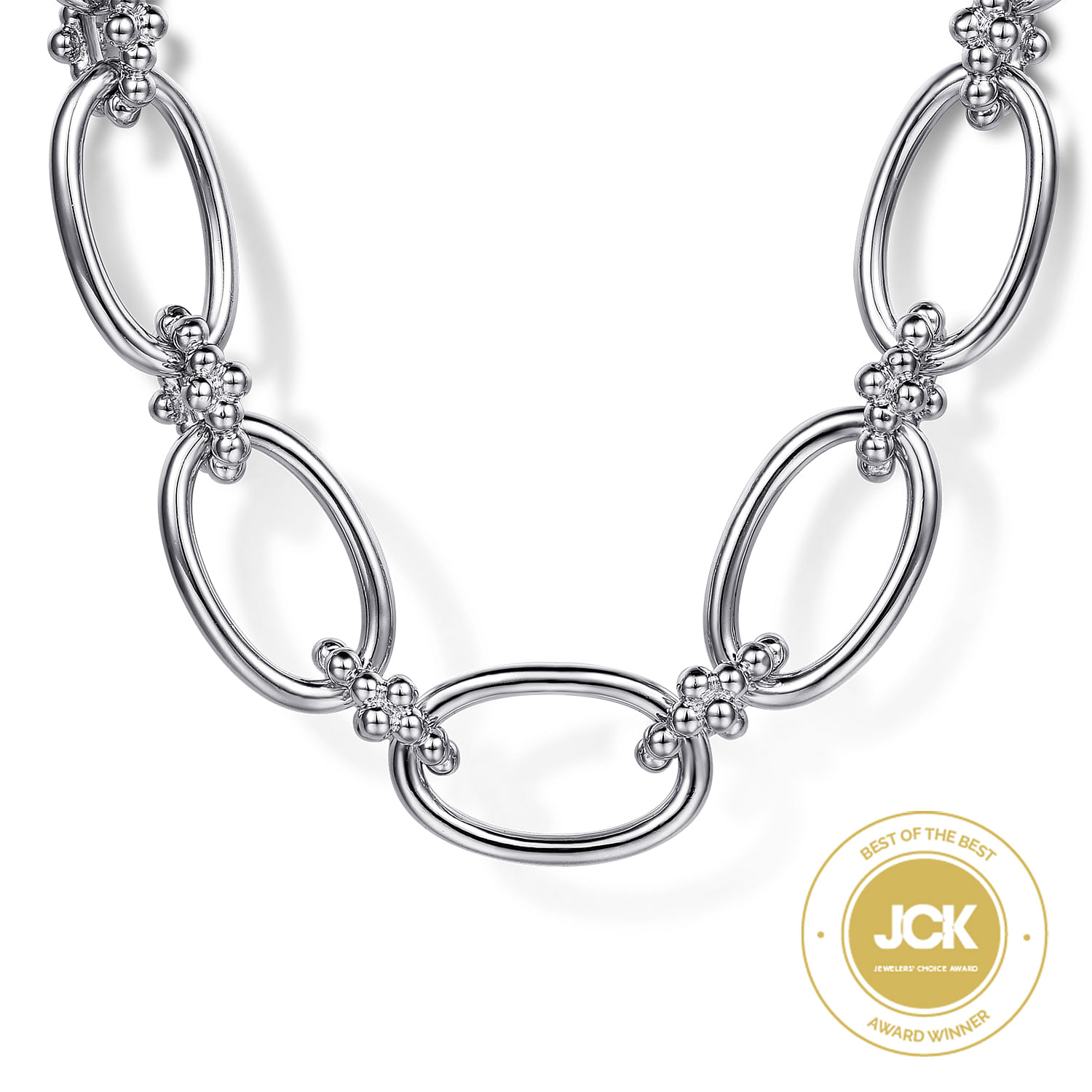 925 Sterling Silver Oval Link Chain Necklace with Bujukan Connectors