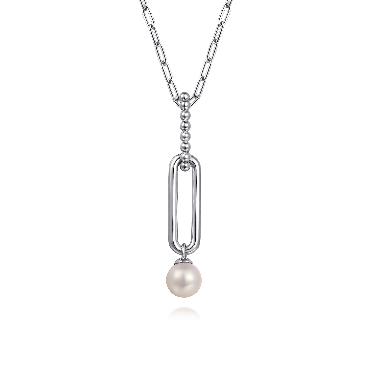 925 Sterling Silver Pearl Bujukan Drop Necklace