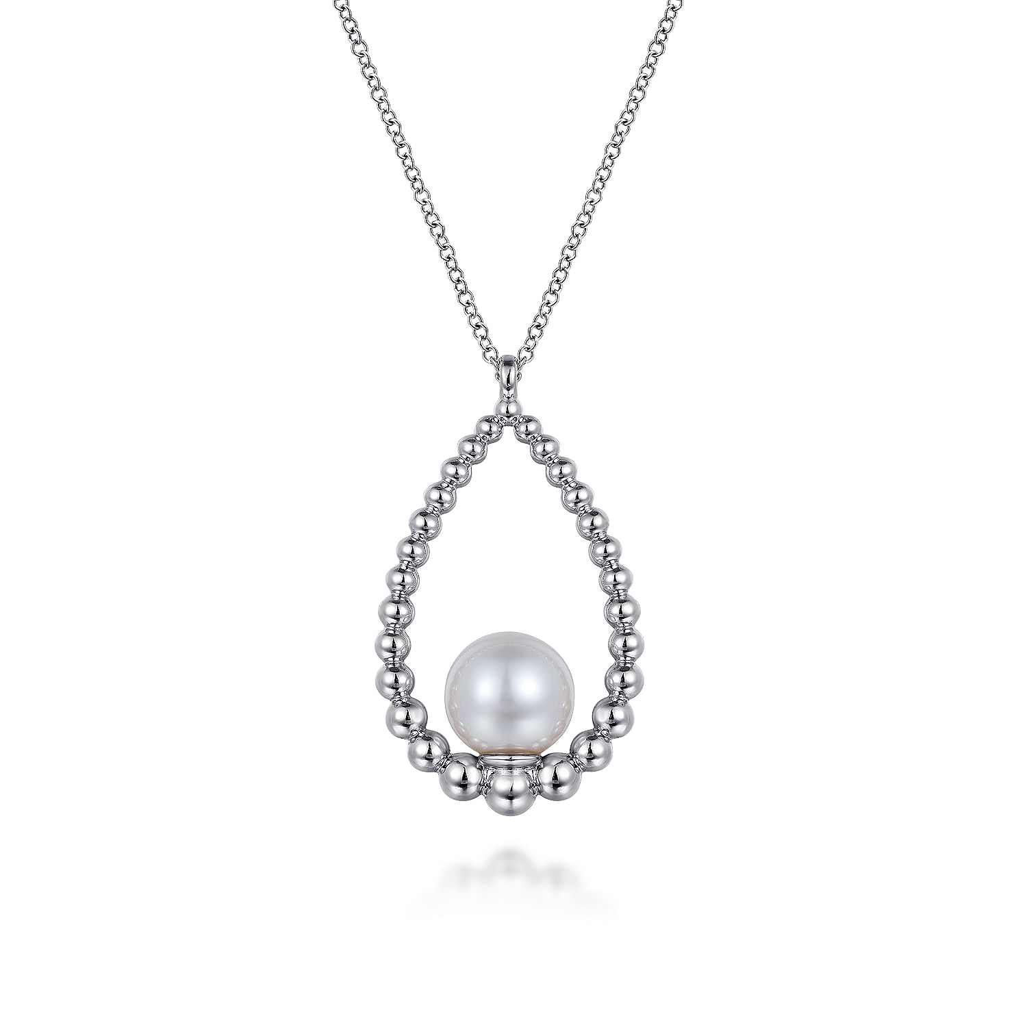 925 Sterling Silver Pearl Bujukan Teardrop Necklace